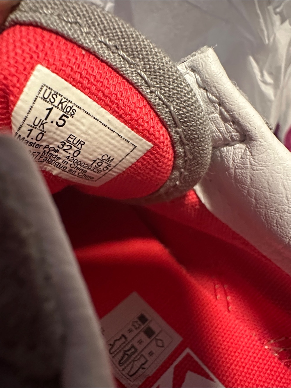 Kids Vans Sneakers in Gray and Pink - Picture 11 of 12